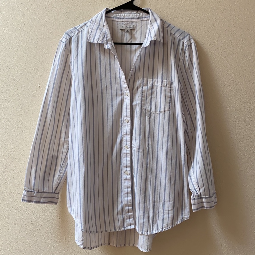 Calvin Klein Striped Button Down Shirt size M